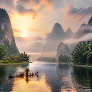 中国·桂林漓江+百里画廊+荔江湾+银子岩+阳朔西街+赠印象·刘三姐 纯玩小包团5日 旅行线路目的地意境图