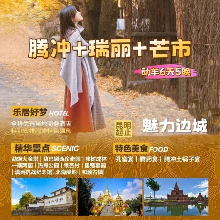 云南腾冲、瑞丽、芒市 动车品质6日