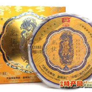 [大益]2011年 龙柱圆茶 高端熟茶单饼礼盒装101批 （熟）