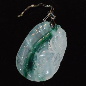 冰种带翠色节节高挂坠（已售出、仅供欣赏）