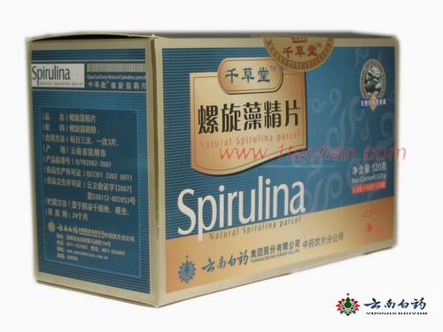 【云南白药】千草堂螺旋藻精片(盒装)120克0.5克*12片*20袋