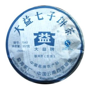 [大益]08年7542七子饼茶（生）808批