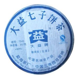 [大益]08年7542七子饼茶（生）809批