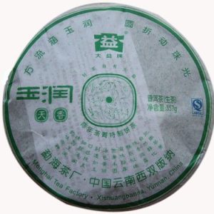 [大益]07年玉润天香357克七子饼701批（生）